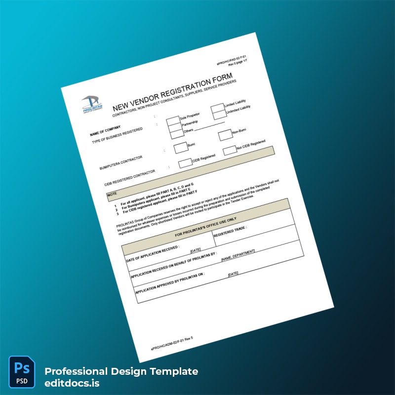 Editable Malaysia ProLintas Business Registration Certificate Template (Word&PDF) Page Preview - EditDocs