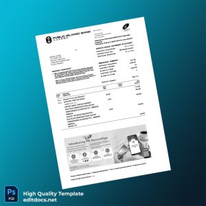 Malaysia Public Islamic Bank Berhad Bank Statement Template in Word and PDF formats