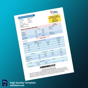 Malaysia Tenaga Nasional Berhad Editable Electricity Bill Template in Word and PDF formats