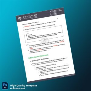 Malaysia Wolf Ventures Editable Amazon Seller Account Instructions Template in Word and PDF formats