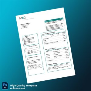 Mongolia Mongolia Energy Corporation Editable Electricity Bill Template in Word and PDF formats