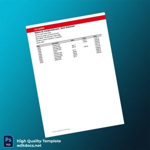 Morocco CIH Bank Statement Template in Word and PDF formats