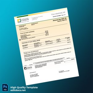 N_A Editable Electricity Bill Template in Word and PDF formats