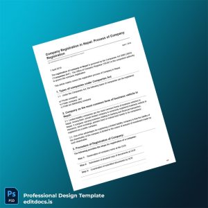 Editable Nepal Ministry of Commerce Company Registration Certificate Template (Word&PDF) Page Preview - EditDocs