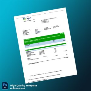 Netherlands KPN B V Editable Utility Bill Template in Word and PDF formats