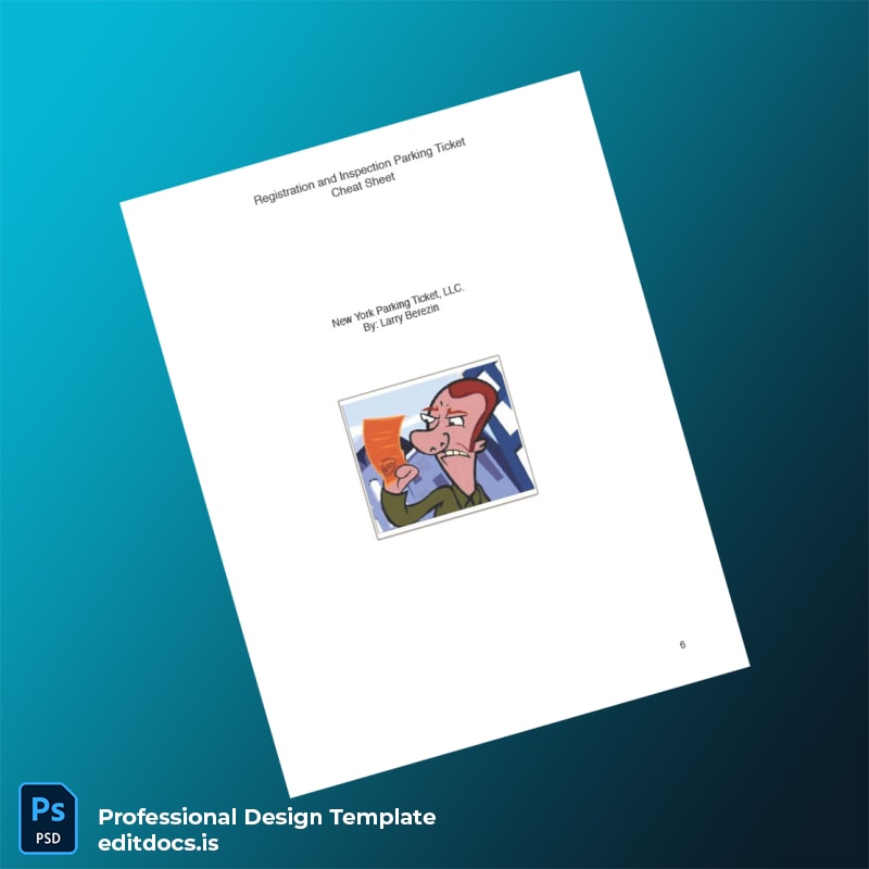 Editable New York State Vehicle Registration and Inspection Cheat Sheet PDF Template page 6 Page Preview - EditDocs