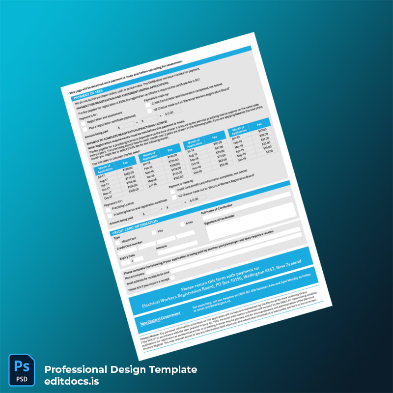 Editable New Zealand Electrical Registration License Application for Overseas Applicants Template in Word and PDF formats page 7 Page Preview - EditDocs