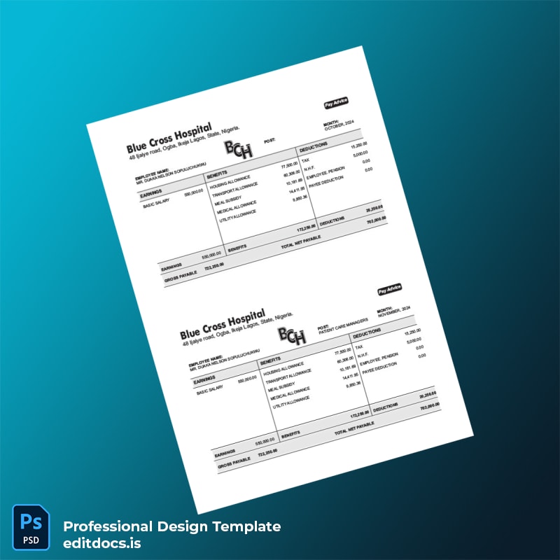 Editable Nigeria Blue Cross Hospital Employment Verification Letter Template in Word and PDF formats page 6 Page Preview - EditDocs