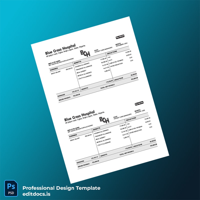 Editable Nigeria Blue Cross Hospital Employment Verification Letter Template in Word and PDF formats page 7 Page Preview - EditDocs
