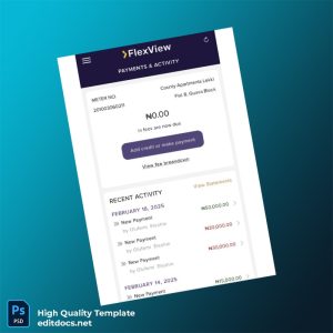 Nigeria County Apartments Editable Utility Bill Template in Word and PDF formats