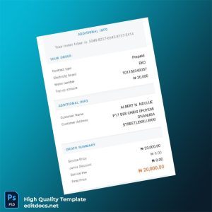 Nigeria EKO Electricity Editable Electricity Bill Template in Word and PDF formats