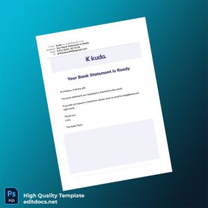 Nigeria Kuda Bank Statement Template in Word and PDF formats