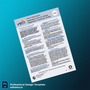 Editable Northern Ireland Driver Vehicle Agency Vehicle Registration Certificate Application Form Template (Word&PDF) Page Preview - EditDocs