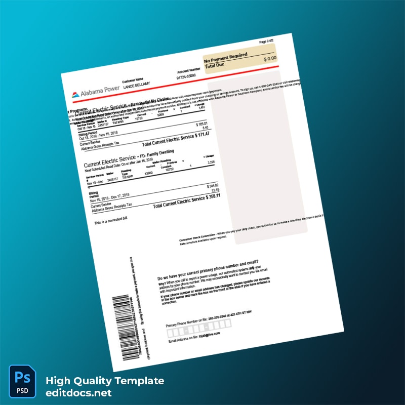 Not Specified Editable Utility Bill Template in Word and PDF formats page 3