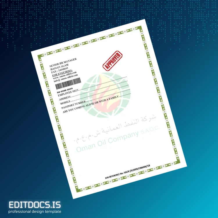 Editable Oman Oil Company Salary Certificate Template in Word and PDF formats page 4 Page Preview - EditDocs