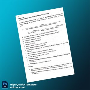 PHINMA Company Editable Accounting Exercise Template in Word and PDF formats