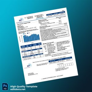 PPL Electric Utilities Editable Electricity Bill Template in Word and PDF formats