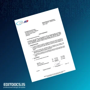 Editable Pakistan OBS AGP Employment Verification Letter Template (Word&PDF) Page Preview - EditDocs