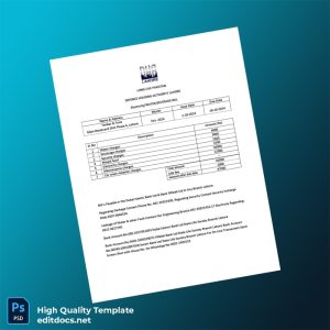 Pakistan Defence Housing Authority Lahore Editable Utility Bill Template in Word and PDF formats