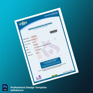 Editable Pakistan Inland Revenue Service Tax Registration Certificate Template (Word&PDF) Page Preview - EditDocs