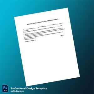 Editable Pakistan Pakistan Medical Dental Council Duplicate Affidavit Loss of Registration Certificate Template (Word&PDF) Page Preview