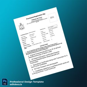 Editable Pakistan Provisional Registration Certificate Template (Word&PDF) Page Preview - EditDocs