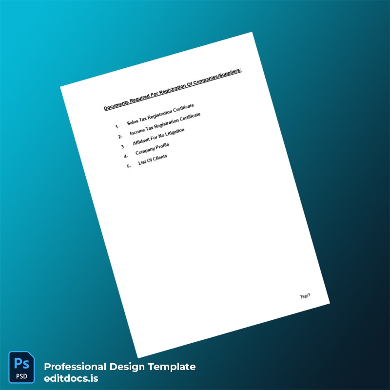 Editable Pakistan Sir Syed University of Engineering and Technology Business Registration Certificate Template in Word and PDF formats page 3 Page Preview - EditDocs