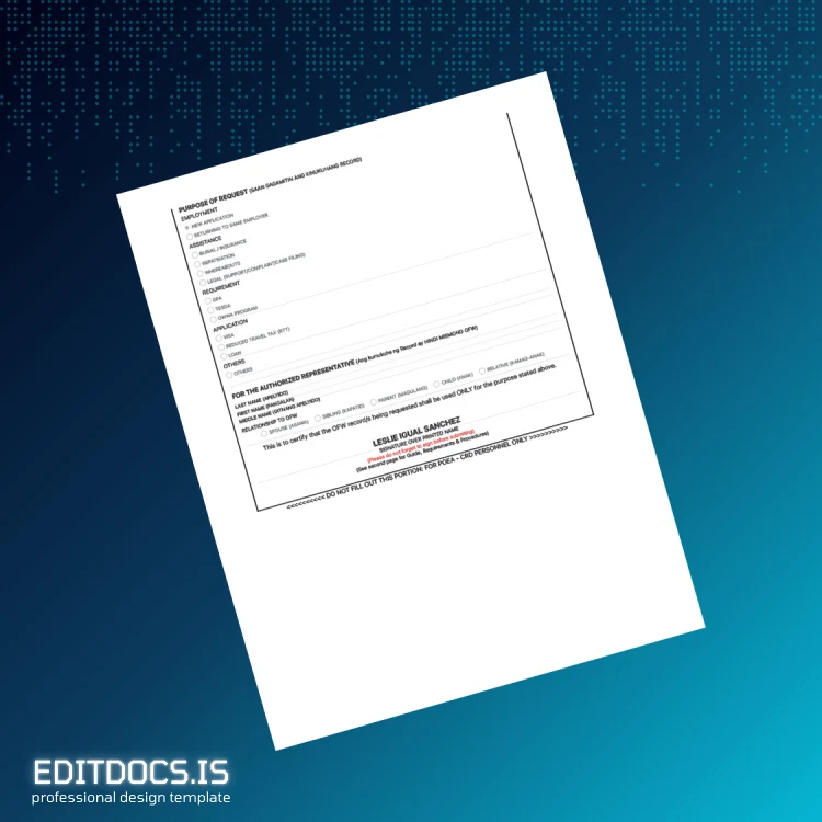 Editable Philippines POEA Employment Verification Letter Template in Word and PDF formats page 2 Page Preview - EditDocs