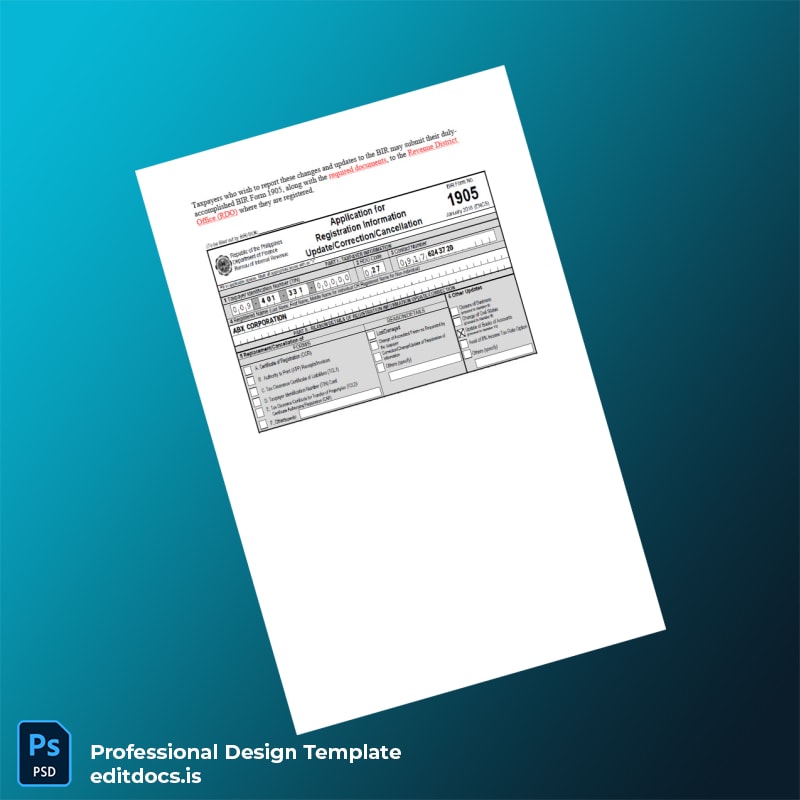Editable Philippines Bureau of Internal Revenue Certificate of Registration Template in Word and PDF formats page 6 Page Preview - EditDocs