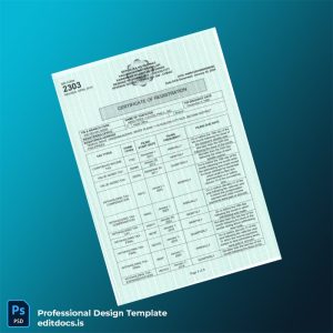 Editable Philippines Bureau of Internal Revenue Tax Registration Certificate Template (Word&PDF) Page Preview - EditDocs