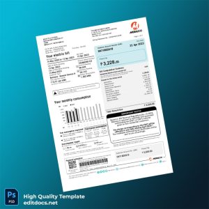 Philippines Meralco Editable Electricity Bill Template in Word and PDF formats