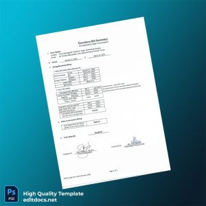 Philippines NHVS Site Engineer Editable Utility Bill Template in Word and PDF formats