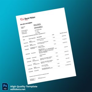 Poland Bank Pekao S A Bank Statement Template in Word and PDF formats