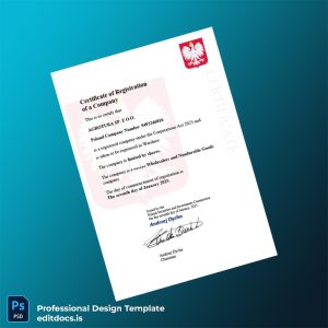 Editable Poland Securities and Investments Commission Business Registration Certificate Template (Word&PDF) Page Preview - EditDocs