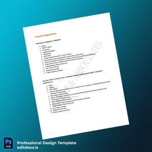 Editable Promoter Registration Certificate Template (Word&PDF) Page Preview