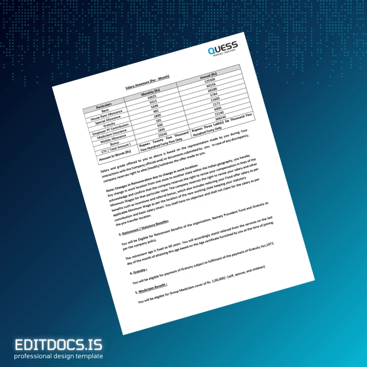 Editable Qatar QWEESS Salary Certificate Template in Word and PDF formats page 2 Page Preview - EditDocs