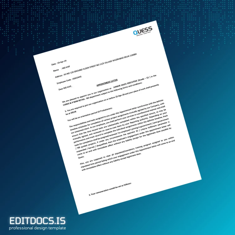 Editable Qatar QWEESS Salary Certificate Template (Word&PDF) Page Preview - EditDocs