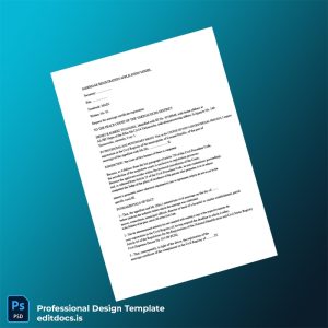 Editable Request for Registration of Marriage Certificate Template (Word&PDF) Page Preview - EditDocs