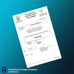 Editable Rwanda Rwanda Revenue Authority VAT Registration Certificate Template (Word&PDF) Page Preview - EditDocs