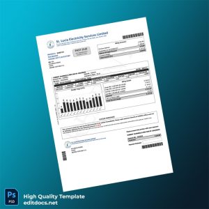 Saint Lucia St Lucia Electricity Services Limited Editable Electricity Bill Template in Word and PDF formats