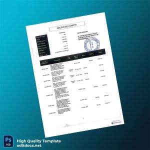 Senegal Bank Statement Template in Word and PDF formats