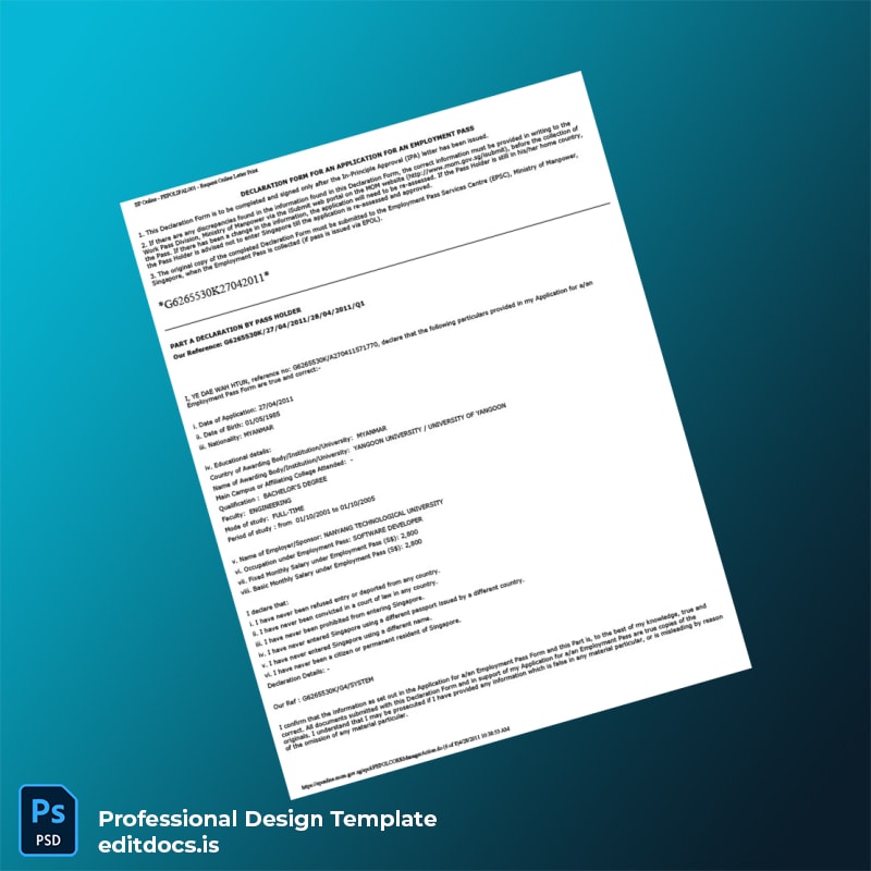Editable Singapore Nanyang Technological University Employment Verification Letter Template in Word and PDF formats page 6 Page Preview - EditDocs