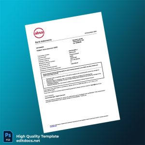 South Africa Absa Bank Statement Template in Word and PDF formats