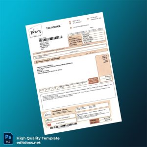 South Africa City Of Johannesburg Editable Utility Bill Template in Word and PDF formats