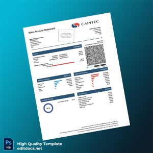 South Africa Crestina Bank Statement Template in Word and PDF formats