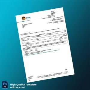 South Africa First National Bank Bank Statement Template in Word and PDF formats