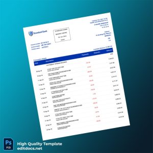 South Africa Standard Bank Statement Template in Word and PDF formats