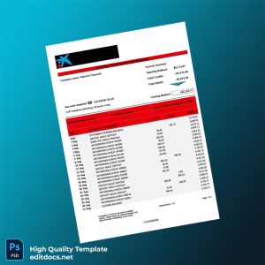 Spain CAIXABANK Company Bank Statement Template in Word and PDF formats