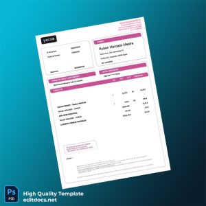Spain France Telecom Espa A S A Editable Utility Bill Template in Word and PDF formats