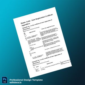 Editable State Registration Certificate for Humic Acids Agrochemical Page Preview - EditDocs